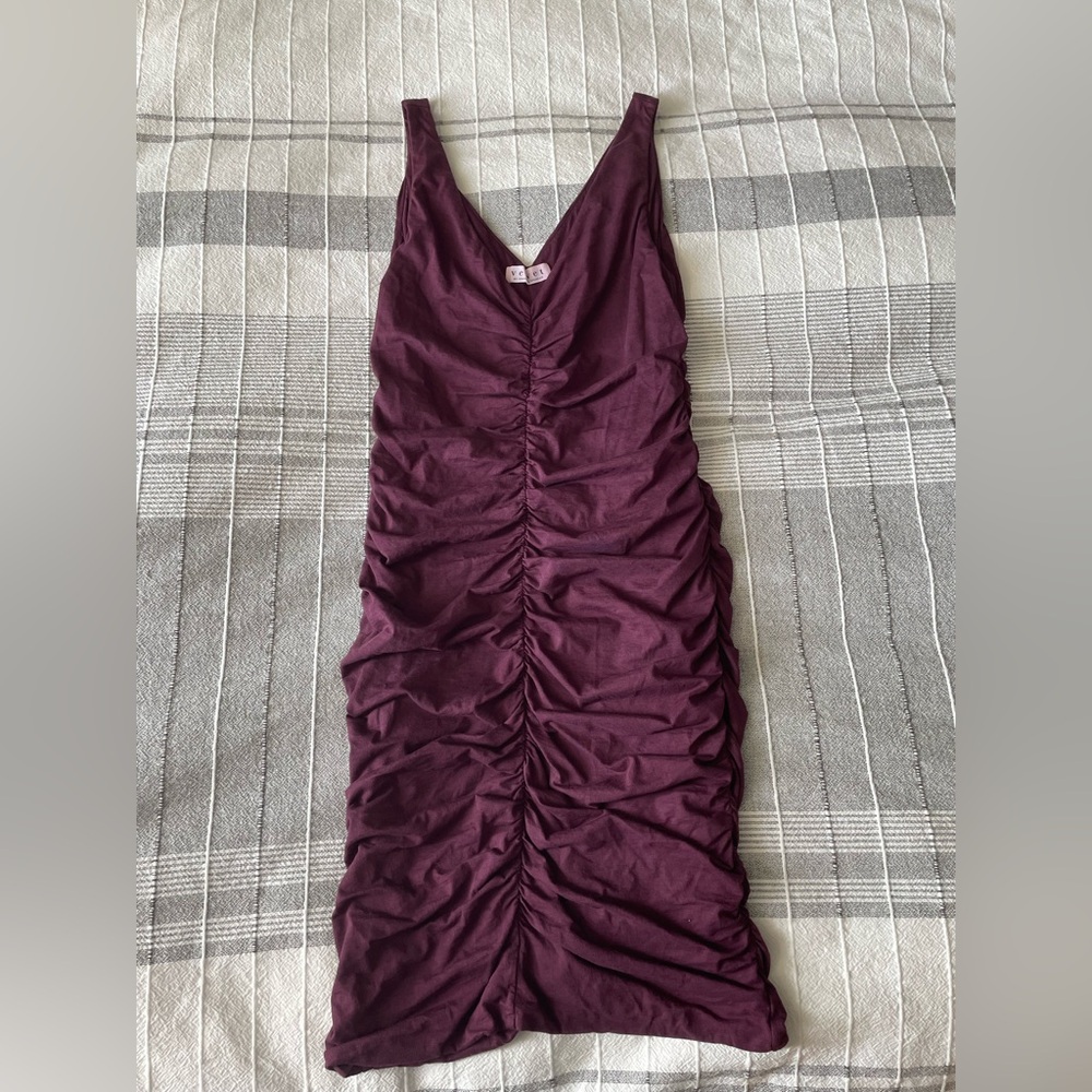 Velvet by Graham & Spencer Plum Rushed Dress